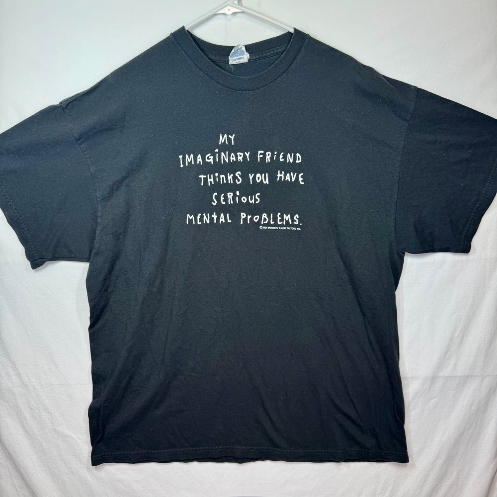 Delta ProWeight Imaginary Friend Graphic T-Shirt‎ Funny Slogan Tee Adult Sz 2XL